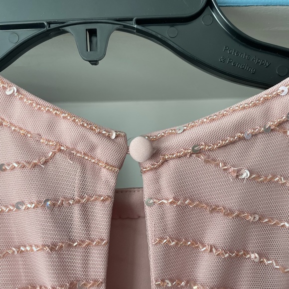 NWT Adrianna Pappell Beaded Halter Gown in Rose Mercury - Picture 4 of 10